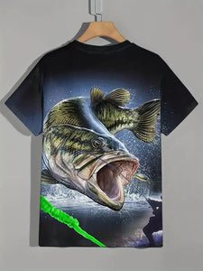 3D Digital Printed Men's Fishing Short Sleeve Shirts