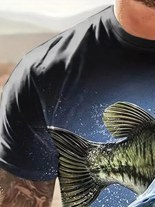 3D Digital Printed Men's Fishing Short Sleeve Shirts