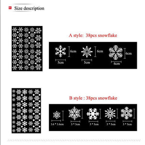 Snowflake Electrostatic Sticker 38 Pcs/Lot
